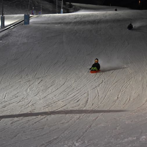 Remember you helmets and gloves - also required to take part in the Meribel Night-time Toboagganing run