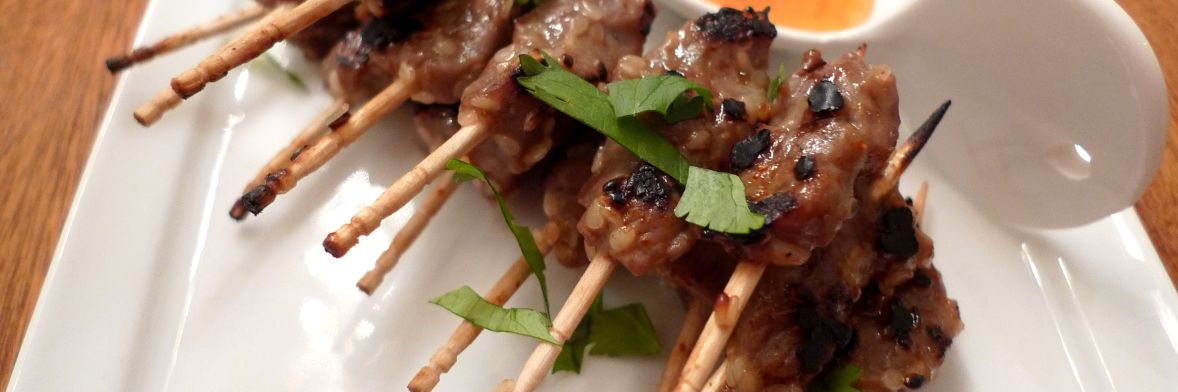 Sesame, Honey and Beef Skewers