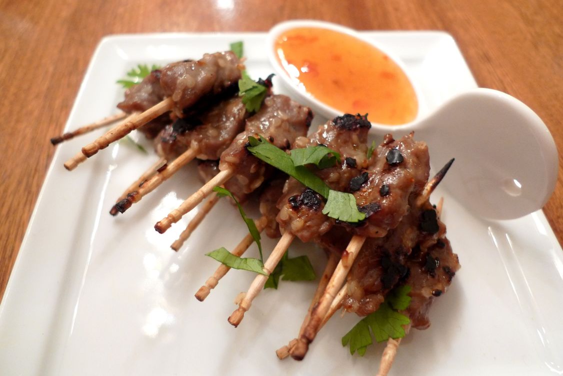 Sesame, Honey and Beef Skewers