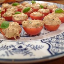 Cherry Tomatoes with Crab and Basil Mayonnaise