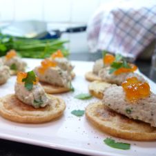 Smoked Mackerel and Apple Blinis