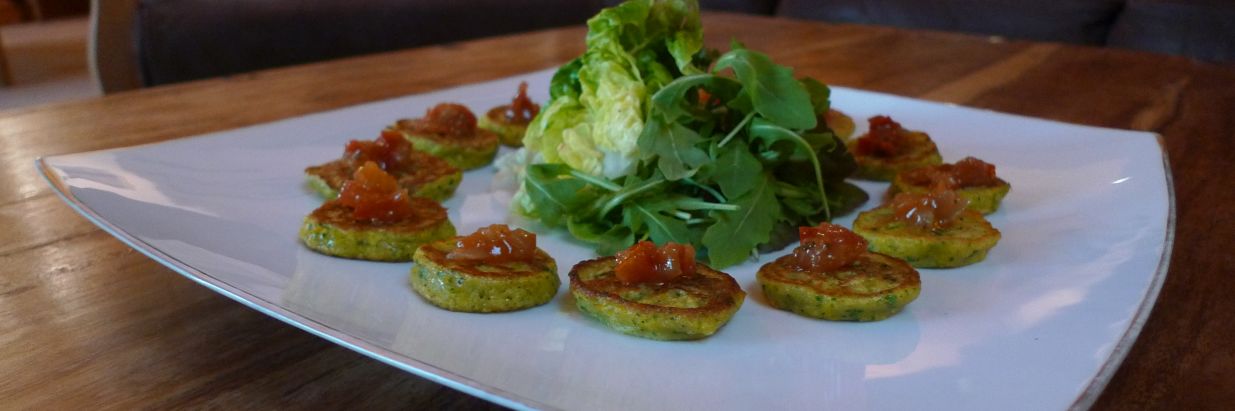 Sweet Corn Fritters and Tomato Chutney