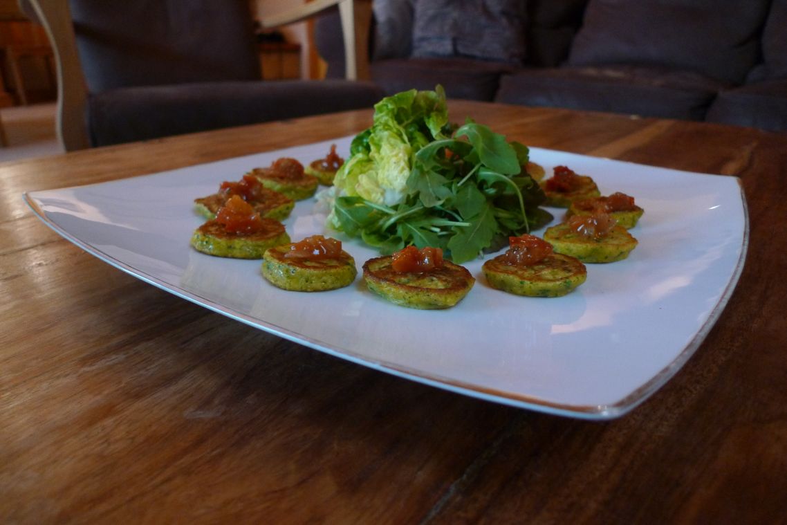 Sweet Corn Fritters and Tomato Chutney
