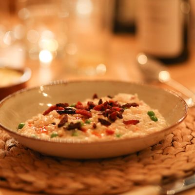 Main course served in a catered chalet