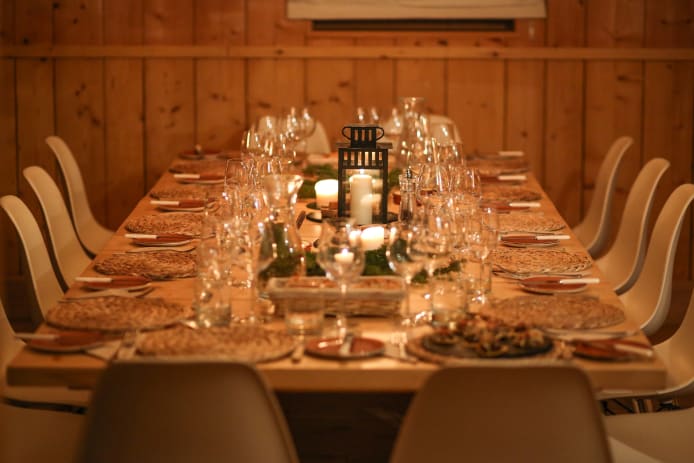 Catered chalet table setting