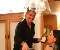 Evening meal served in a Meribel chalet