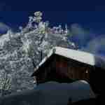 Snow covered roof in Meribel