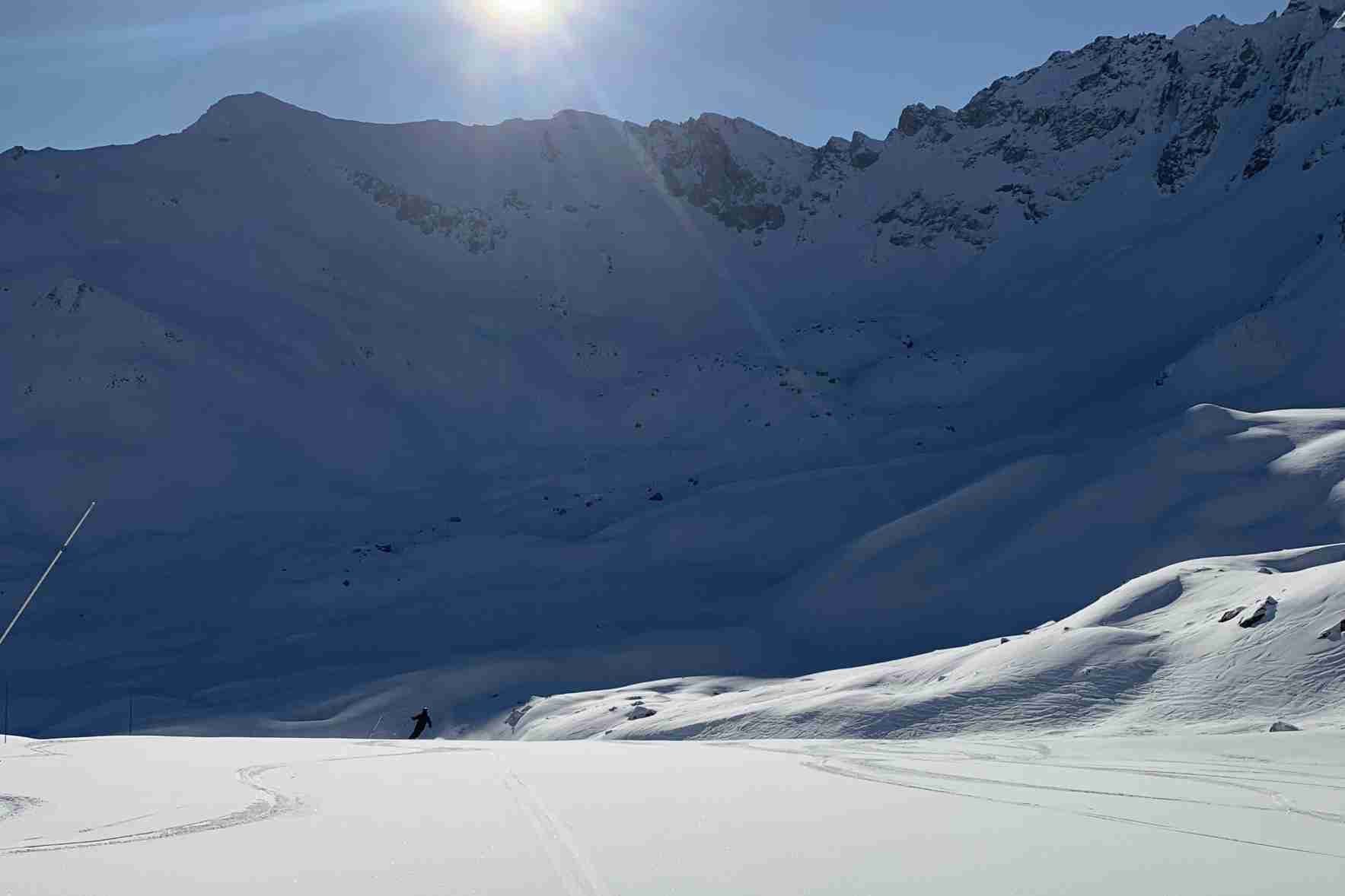 Creux in Courchevel on a perfect day for beginners skiing.