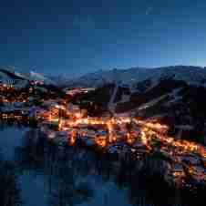 Meribel ski resort at night