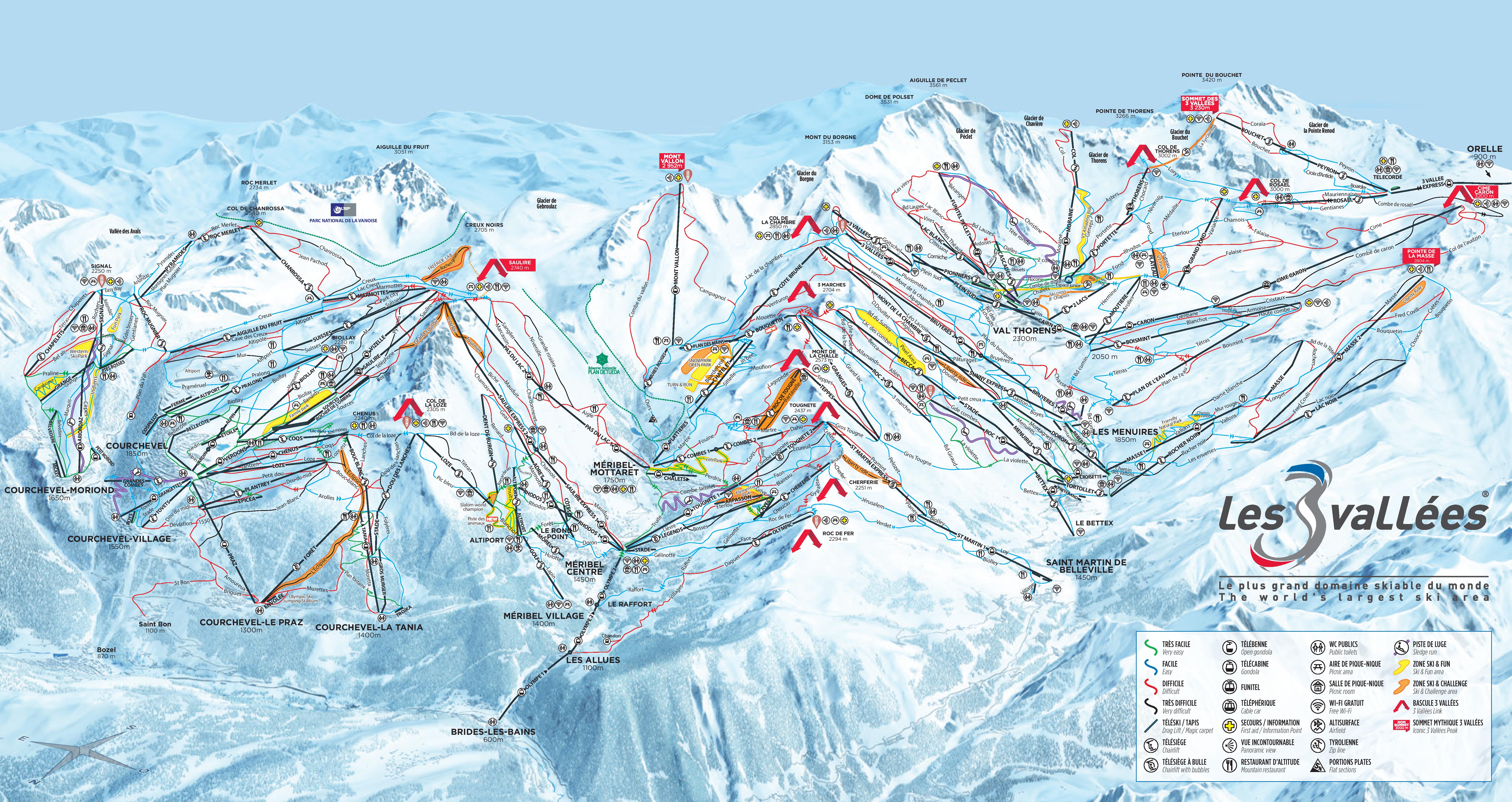 Three Valleys piste map